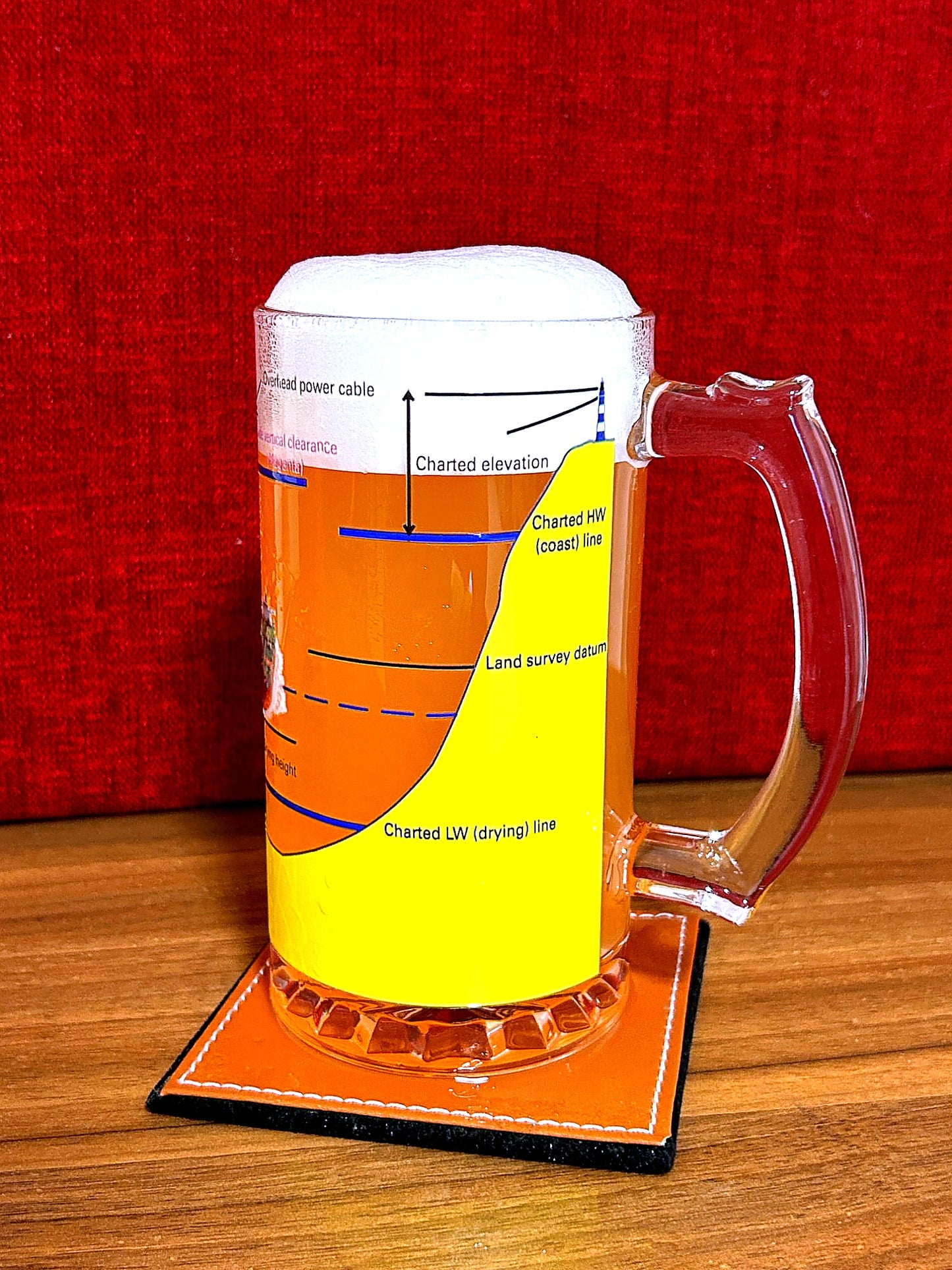 Tidal Heights Beer Mug – Charted Depth Diagram | 500ml | Merchant Navy Gift