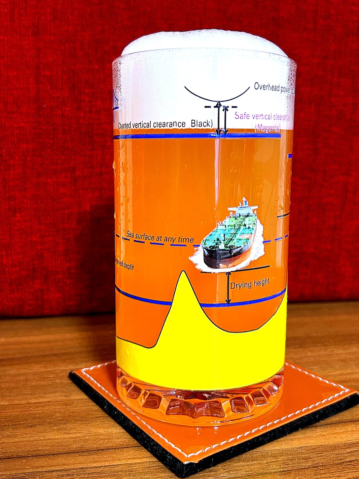 Tidal Heights Beer Mug – Charted Depth Diagram | 500ml | Merchant Navy Gift