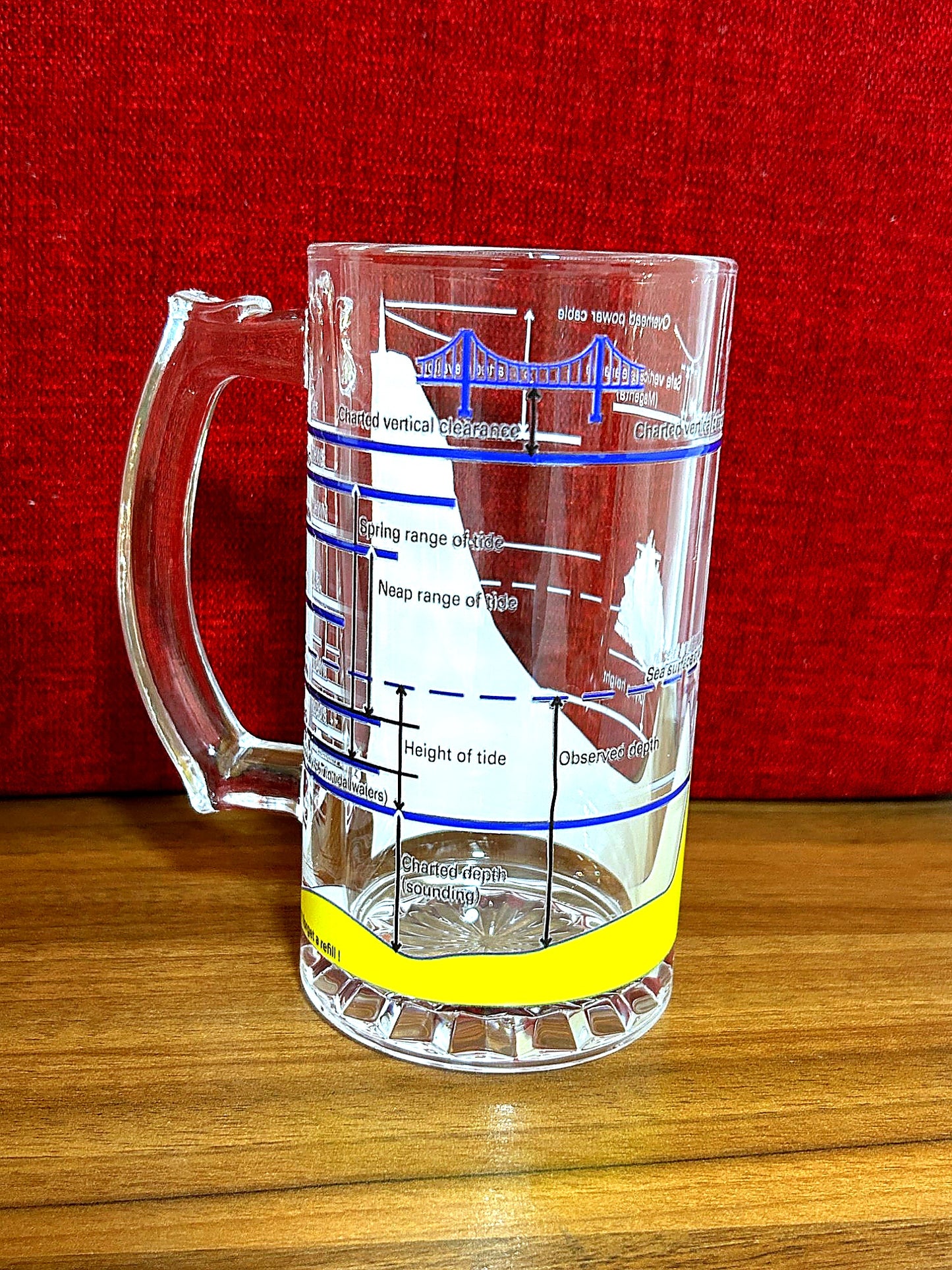 Tidal Heights Beer Mug – Charted Depth Diagram | 500ml | Merchant Navy Gift