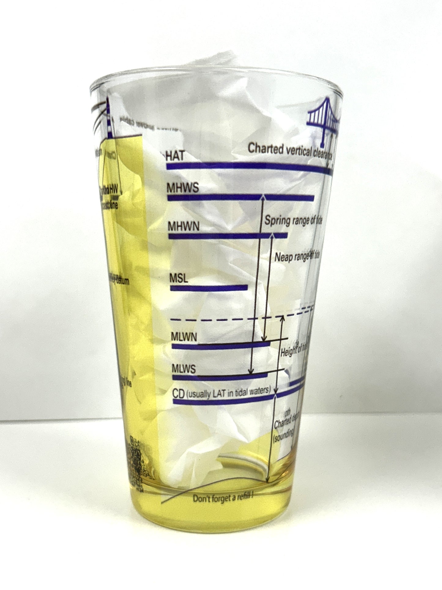 Charted Depth Pint Glass – Nautical Beer Glass for Seafarers