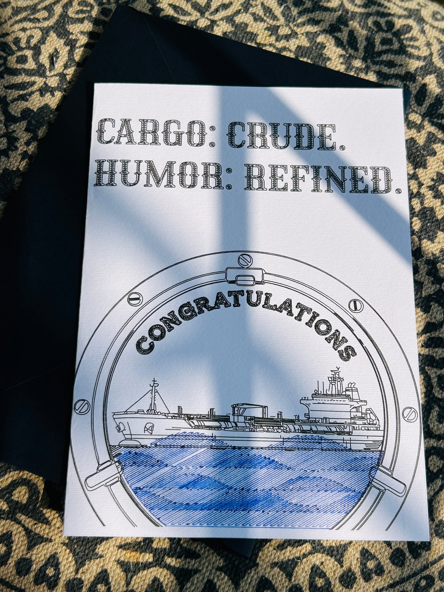 Nautical Congratulations Greeting Card – Cargo. Crude. Humor. Refined. | Sailor & Seafarer Gift