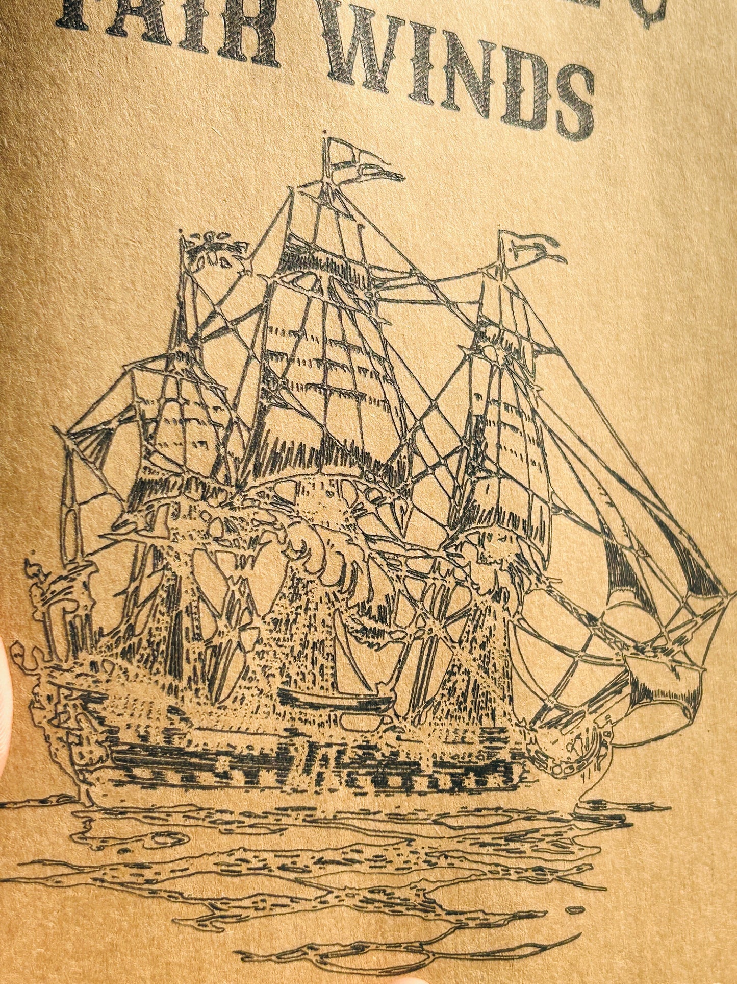 Bon Voyage & Fair Winds – Vintage Nautical Sailing Ship Greeting Card