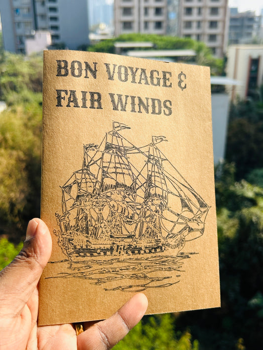 Bon Voyage & Fair Winds – Vintage Nautical Sailing Ship Greeting Card
