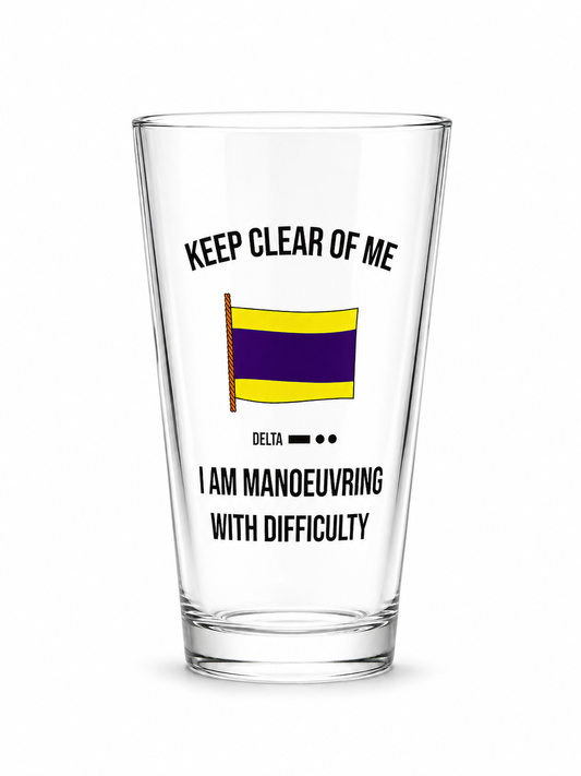Delta Flag Maritime Pint Glass – I Am Manoeuvring With Difficulty