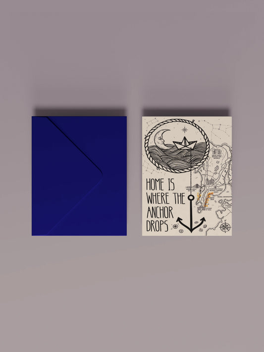 Home Is Where The Anchor Drops – Nautical Greeting Card | Mumbai Maritime Card for Sailors
