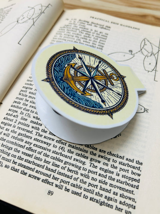Anchor & Compass Magnetic Bookmark