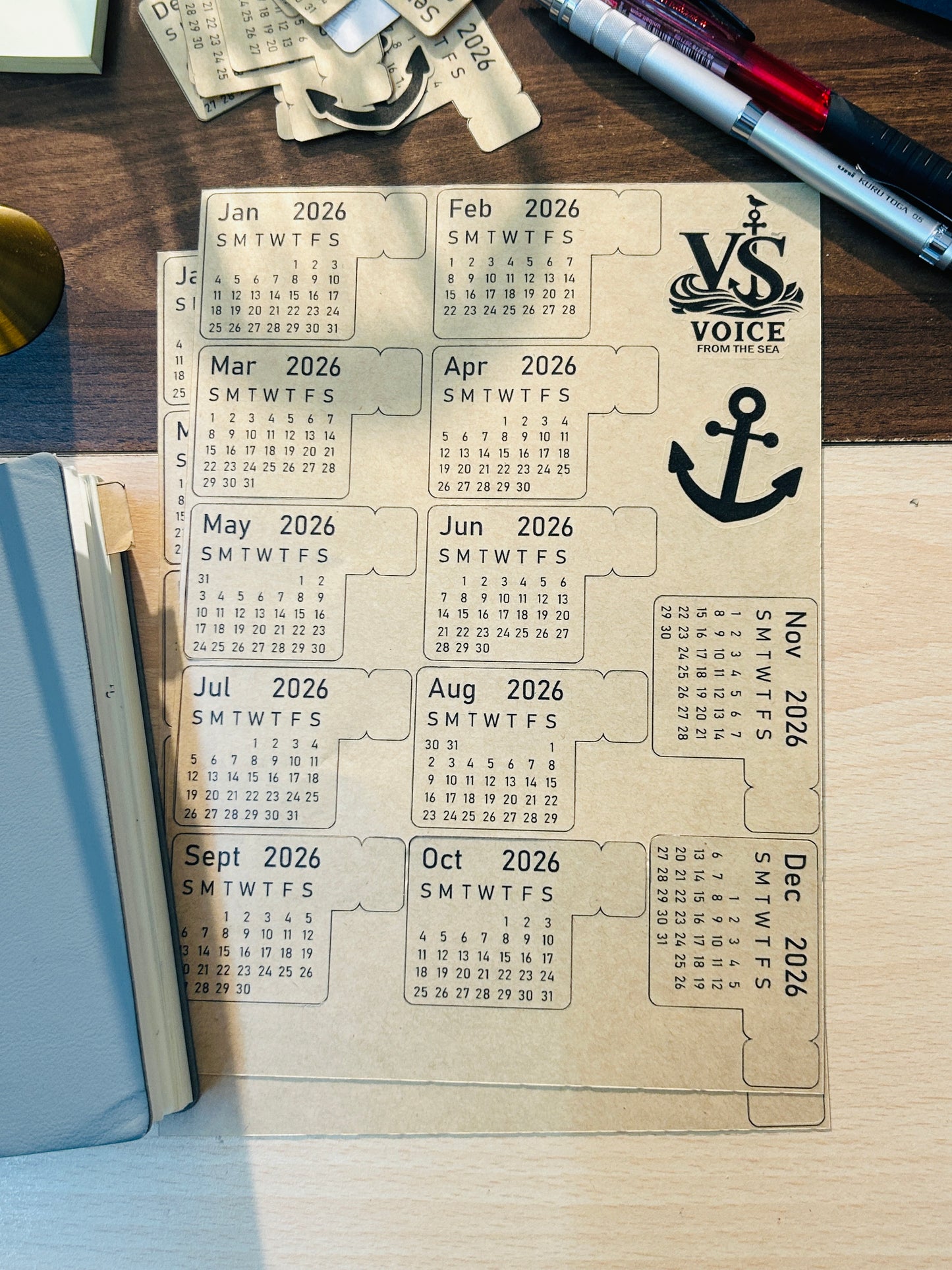 2026 Calendar Sticker Tabs – Journal & Planner Stickers for Easy Monthly Navigation