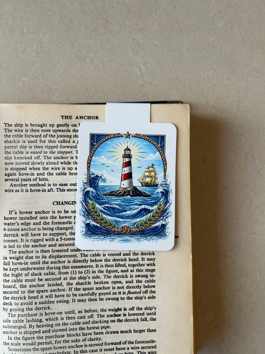 Lighthouse Magnetic Bookmark – Nautical Bookmark for Readers, Journals & Gif