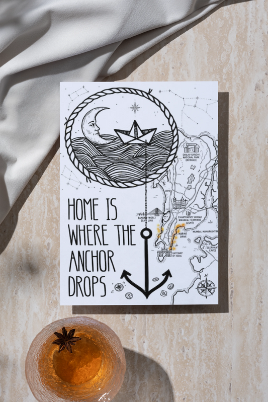 Home Is Where The Anchor Drops – Nautical Greeting Card | Mumbai Maritime Card for Sailors