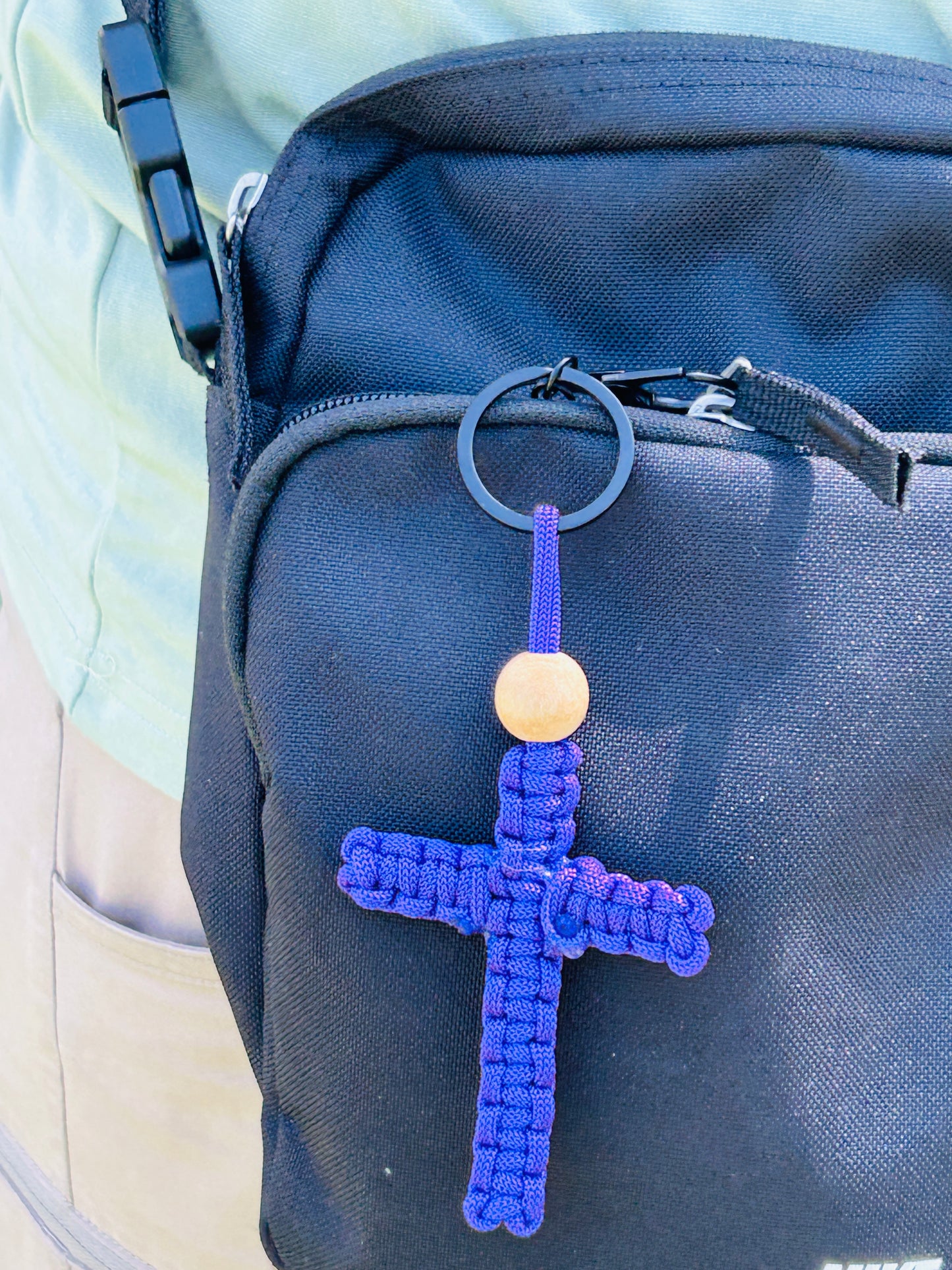 Handmade Cross Keychain – Paracord Christian Keyring | Faith Gift | Made in India